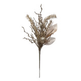 22"H Faux and Natural Pinecone Branch, White