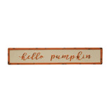 Hello Pumpkin Embossed Enameled Metal Wall Decor