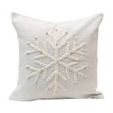 Cotton Pillow with Snowflake and Jingle Bells