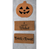 Natural Coir Doormat "Trick or Treat"