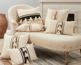 Delong Striped Tassel Pillow - 20" Down-filled - Black