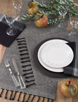 Solid Tassel Placemat Black