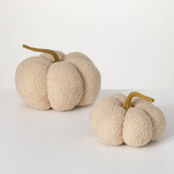 NEUTRAL CREAM BOUCLE PUMPKIN 6" x 5"