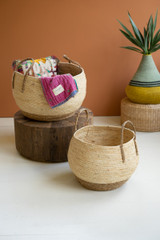  Woven Rope Basket with Handles - Small