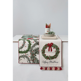 Cotton Printed Table Runner - "Merry Christmas"