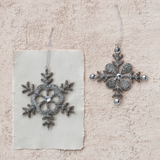 Jeweled Snowflake Ornament, Silver Finish, 2 Styles