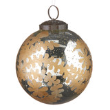 Etched Mercury Glass Ball Ornament - 5"