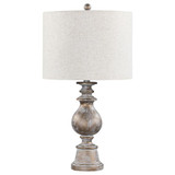Drum Shade Table Lamp with Oatmeal & Antique Gold
