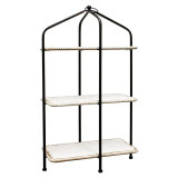 White Beaded Edge 3 Tier Stand
