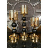 Black and Gold Nova Candle Holder-Small