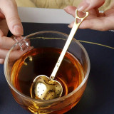 Elegant Golden Heart Tea infuser Spoon