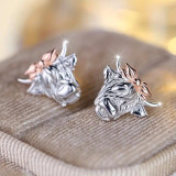 Highlander Cow Silver and Rosegold Earrings