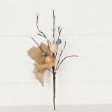 Country Burlap Easter Pick