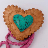 Braided Leather Heart Necklace