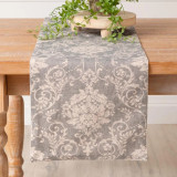 Table Runner-Vintage Print Dusty Blue