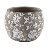 Concrete Round Pot Floral