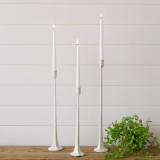 Hand Forged Metal Candle Holder/White-Small