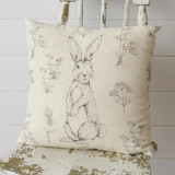 Rabbit & Wildflower Pillow