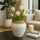 White Ceramic Woven Vase