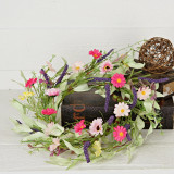 Spring Mix Daisy Wreath-16in.