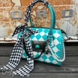 Lucky Diamond Concho Teal Checkered Speedy Bag