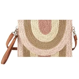 Sunlit Rose Multi Straw Envelope Crossbody Clutch