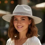 Malibu Beach Gray Straw Hat
