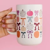 Fall Pumpkin & Bow Tall Mug