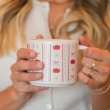 Pumkins,Bows and Floral Fall Large Mug