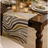 Zebra Print Linen Blend Table Runner 16" x 72"