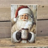 Cream Santa Claus Block Art 6" x 4"