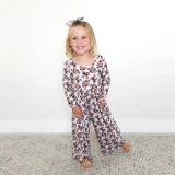 Bows & Football Wide Leg Romper Outfit
