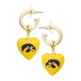 Iowa Hawks Heart Drop Earrings