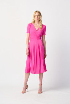 Joseph Ribkoff Wrap Front Pleated Dress