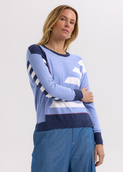 Z&P Hand Work Intarsia Jumper - Blueberry