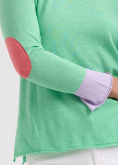 Z&P Elbow Patch Jumper - Spearmint