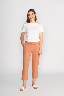Vassalli 7/8 Length Slim Leg Elastic Waist Pant - Spice
