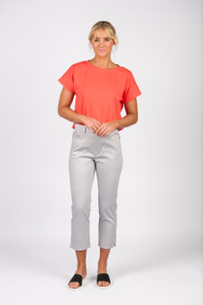 Vassalli Slim Leg 7/8 Pull On Pant with Elastic Waistband - Maze