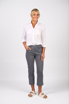  Vassalli Slim Leg 7/8 Pull On Pant with Elastic Waistband - Sim