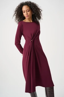 Joseph Ribkoff Scuba Crepe Draped Front Sheath Dress