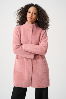 Joseph Ribkoff Feather Yarn Mock-Neck Coat