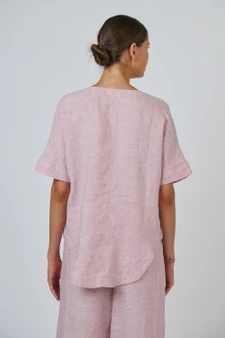 Naturals Linen Top - Radish