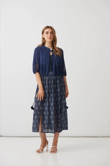Holmes & Fallon Crochet Jacket - Navy
