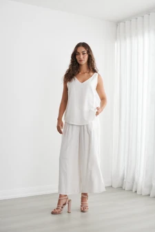 Caju Swing V-Neck Tank Top - White