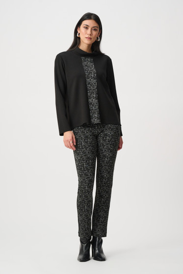 Joseph Ribkoff Abstract Jacquard Straight Pull-On Pants