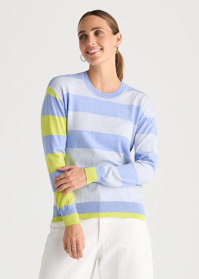 Z & P Coastal Stripe Top - Bluebell