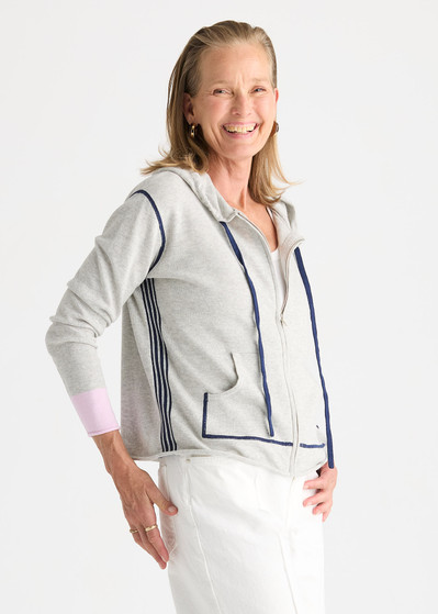Z & P Sports Hoodie - Lt Marl
