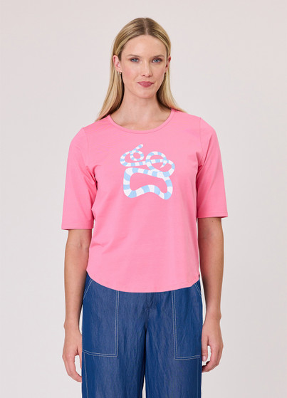 Duo Essential Tee - Pink Stripe