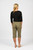 Vassalli Below Knee Skinny Leg Elastic Waist Pant - Army Vassalli Below Knee Skinny Leg Elastic Waist Pant - Army