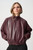 Joseph Ribkoff Leatherette Mock-Neck Bomber Jacket